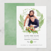 Save The Date Photo de mariage avec verdure à la campagne (Devant / Derrière)