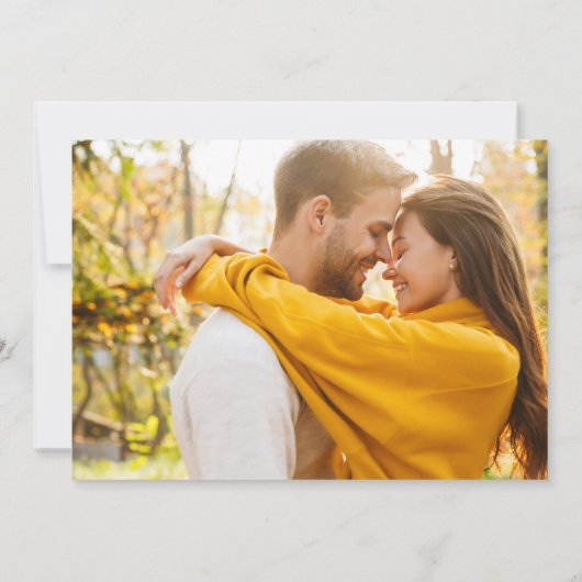 Save The Date Photo de mariage bleu jaune unique Enregistrer la (Dos)