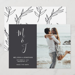 Save The Date Photo de mariage botanique moderne pour sauver la