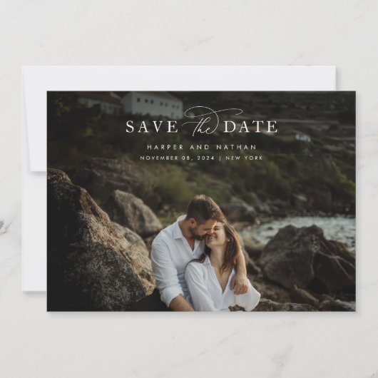 Save The Date Photo de mariage chic moderne côtier (Devant)
