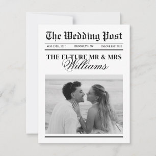 Save The Date Photo de mariage classique vintage de journal