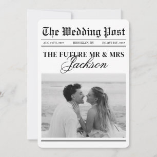 Save The Date Photo de mariage classique vintage de journal Sau