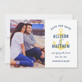 Save The Date Photo de Mariage d'Ancre bleu bleu marine (Devant)