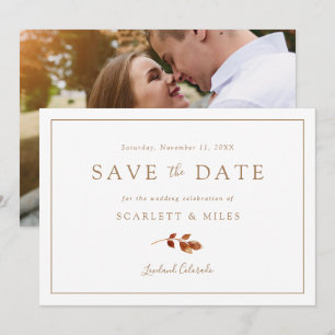 Save The Date Photo de mariage d'automne à conserver pour la dat