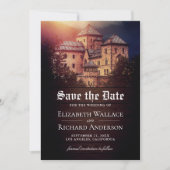 Save The Date Photo de mariage de château de conte de fée rustiq (Devant)