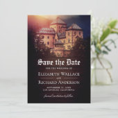 Save The Date Photo de mariage de château de conte de fée rustiq (Debout devant)