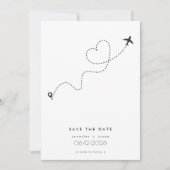 Save The Date Photo de mariage de destination de l'avion Enregis (Devant)