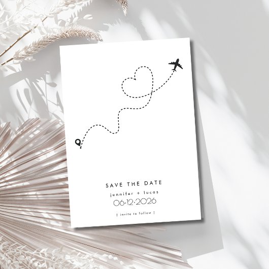 Save The Date Photo de mariage de destination de l'avion Enregis