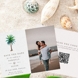 Save The Date Photo de mariage de destination de palmiers tropic