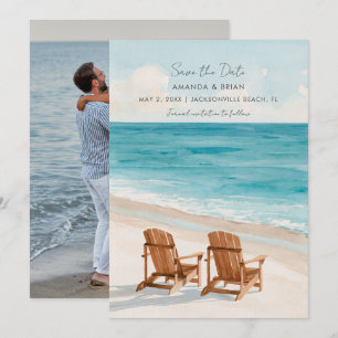 Save The Date Photo de mariage de destination de plage à l'aquar