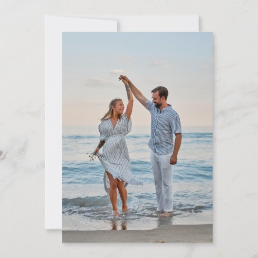 Save The Date Photo de mariage de destination de plage Enregistr (Dos)