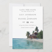 Save The Date Photo de mariage de destination de plage tropicale (Devant)