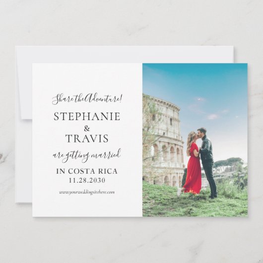 Save The Date Photo de mariage de destination Enregistrer la dat (Dos)