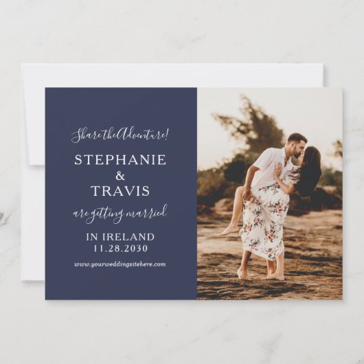 Save The Date Photo de mariage de destination Enregistrer la dat (Dos)