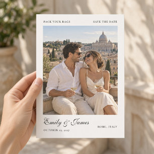 Save The Date Photo de mariage de destination Faites vos valises