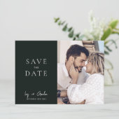 Save The Date Photo de mariage de destination verte Enregistrer (Debout devant)