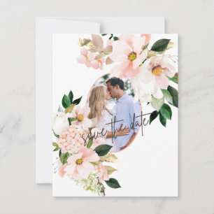 Save The Date Photo de mariage de fleurs d'hortensia rose et de