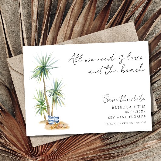 Save The Date Photo de mariage de Key West Florida Beach