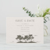 Save The Date Photo de mariage de la plage de Palms tropicaux (Debout devant)