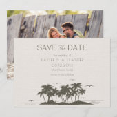 Save The Date Photo de mariage de la plage de Palms tropicaux (Devant / Derrière)