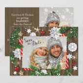 Save The Date Photo de mariage de Noël à retenir (Devant / Derrière)
