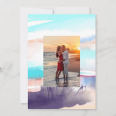 Save The Date Photo de mariage de plage d'été à l'aquarelle (Dos)