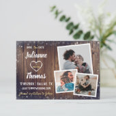 Save The Date Photo de mariage de vacances de flocon de neige en (Debout devant)