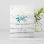 Save The Date Photo de mariage dégustation de vin boho Menthe ru (Debout devant)