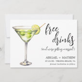 Save The Date Photo de mariage drôle avec un cocktail Martini cl (Devant)