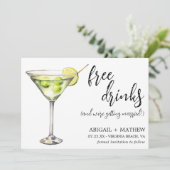 Save The Date Photo de mariage drôle avec un cocktail Martini cl (Debout devant)