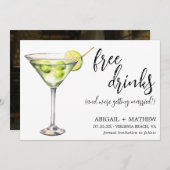 Save The Date Photo de mariage drôle de cocktail martini classiq (Devant / Derrière)