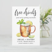 Save The Date Photo de mariage drôle de cocktail Moscow Mule cla (Debout devant)