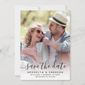 Save The Date Photo de mariage écriture calligraphique (Devant)
