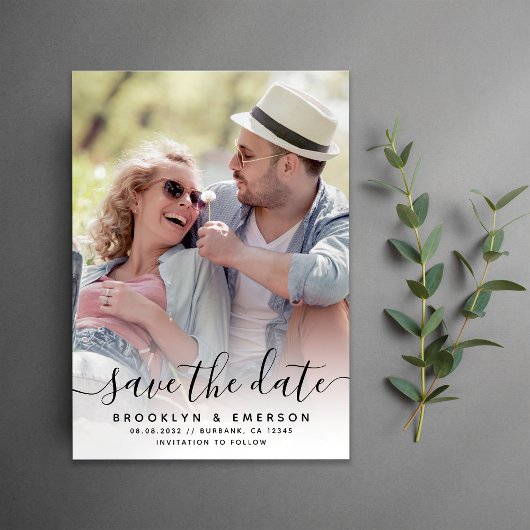 Save The Date Photo de mariage écriture calligraphique