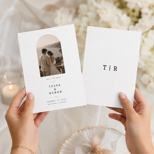 Save The Date Photo de mariage Editorial Arch