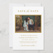 Save The Date Photo de mariage élégant à l'or antique (Devant)