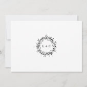 Save The Date Photo de mariage élégant aux fleurs sauvages noir (Dos)