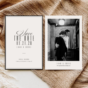 Save The Date Photo de mariage élégant chic vintage à l'ancienne