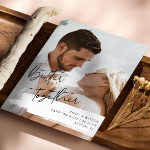 Save The Date Photo de mariage élégante avec coup de pinceau