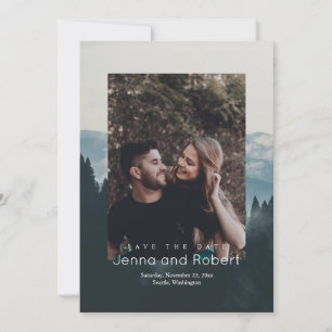 Save The Date Photo de mariage en montagne rustique Enregistrer