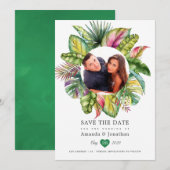 Save The Date Photo de mariage estival tropical aquarelle (Devant / Derrière)