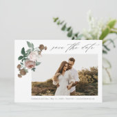 Save The Date Photo de mariage floral (Debout devant)
