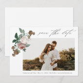 Save The Date Photo de mariage floral (Devant / Derrière)
