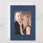 Save The Date Photo de mariage floral à l'aquarelle bleu marine  (Dos)