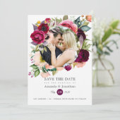 Save The Date Photo de mariage floral aquarelle Boho (Debout devant)