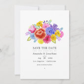 Save The Date Photo de mariage floral aquarelle Fiesta (Devant)
