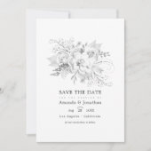 Save The Date Photo de mariage floral blanc (Devant)