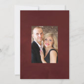 Save The Date Photo de mariage floral bordeaux, marine et rose (Dos)