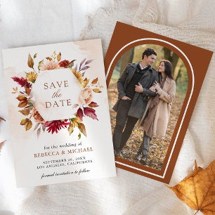 Save The Date Photo de mariage floral en terre cuite de Bourgogn