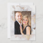 Save The Date Photo de mariage géométrique en marbre doré (Dos)